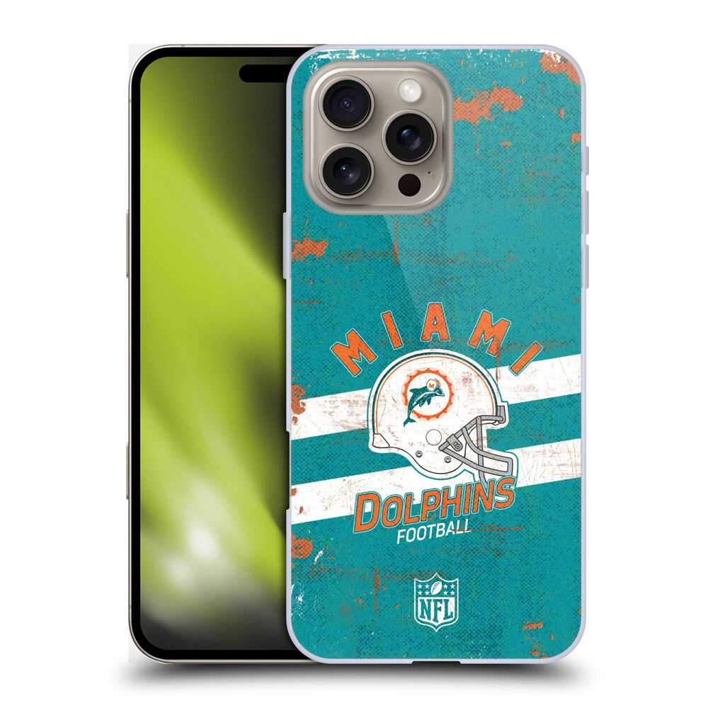 MIAMI DOLPHINS（NFL） マイアミドルフィンズ  マイアミドルフィンズ - Helmet Distressed ハード case / Apple iPhoneケース 【公式 / オフィシャル】