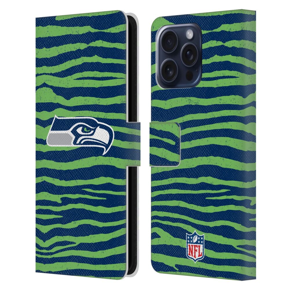 SEATTLE SEAHAWKS（NFL） シアトルシーホークス シアトルシーホークス - Zebra Animal Print レザー手帳型 / Apple iPhoneケース 【公式 / オフィシャル】