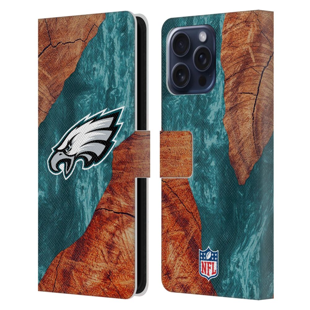 PHILADELPHIA EAGLES（NFL） フィラデルフィアイーグルス フィラデルフィアイーグルス - Wood Resin Print レザー手帳型 / Apple iPhoneケース 【公式 / オフィシャル】