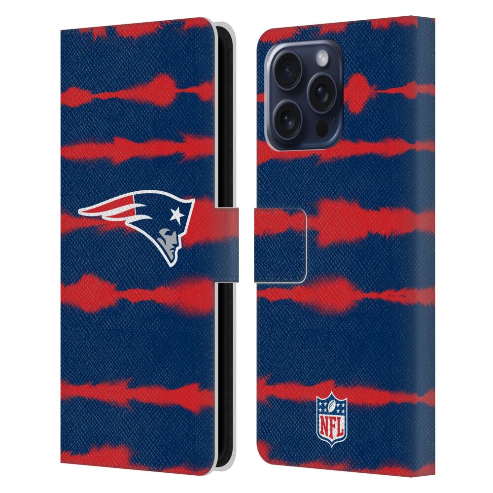 NEW ENGLAND PATRIOTS（NFL） パッツ パッツ - Watercolour Stripe Print レザー手帳型 / Apple iPhoneケース 【公式 / オフィシャル】