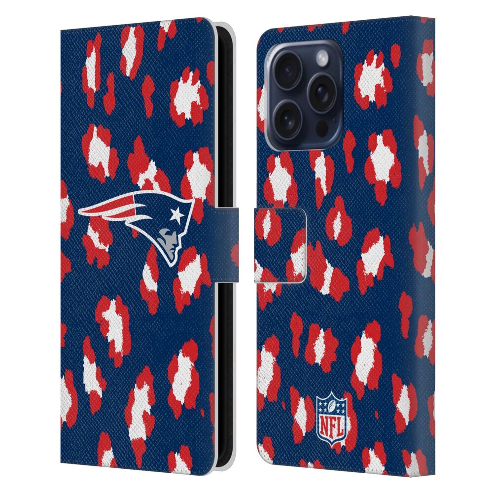 NEW ENGLAND PATRIOTS（NFL） パッツ パッツ - Leopard Animal Print レザー手帳型 / Apple iPhoneケース 【公式 / オフィシャル】