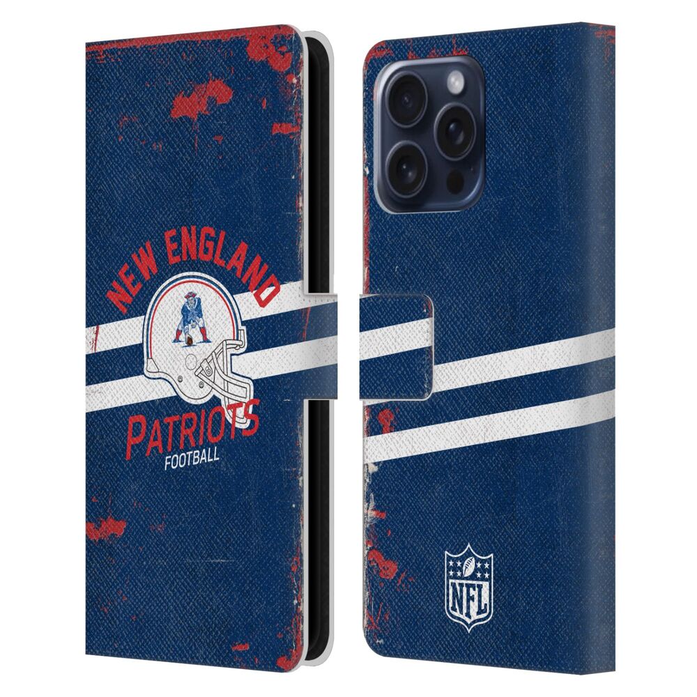 NEW ENGLAND PATRIOTS（NFL） パッツ パッツ - Helmet Distressed レザー手帳型 / Apple iPhoneケース 【公式 / オフィシャル】