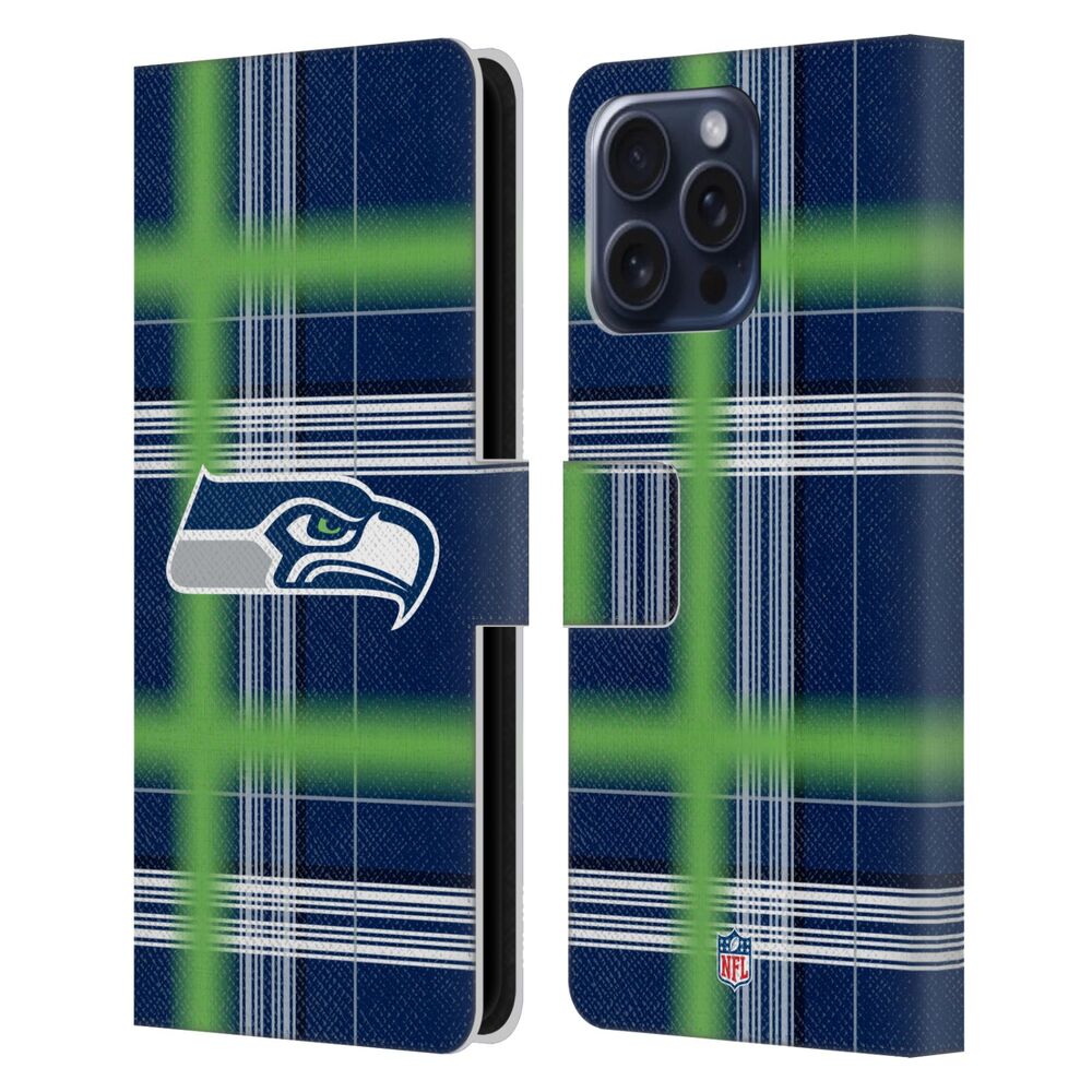 SEATTLE SEAHAWKS（NFL） シアトルシーホークス シアトルシーホークス - Plaid レザー手帳型 / Apple iPhoneケース 【公式 / オフィシャル】