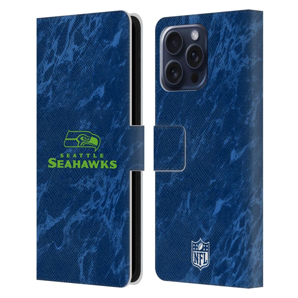 SEATTLE SEAHAWKS（NFL） シアトルシーホークス シアトルシーホークス - Coloured Marble レザー手帳型 / Apple iPhoneケース 【公式 / オフィシャル】