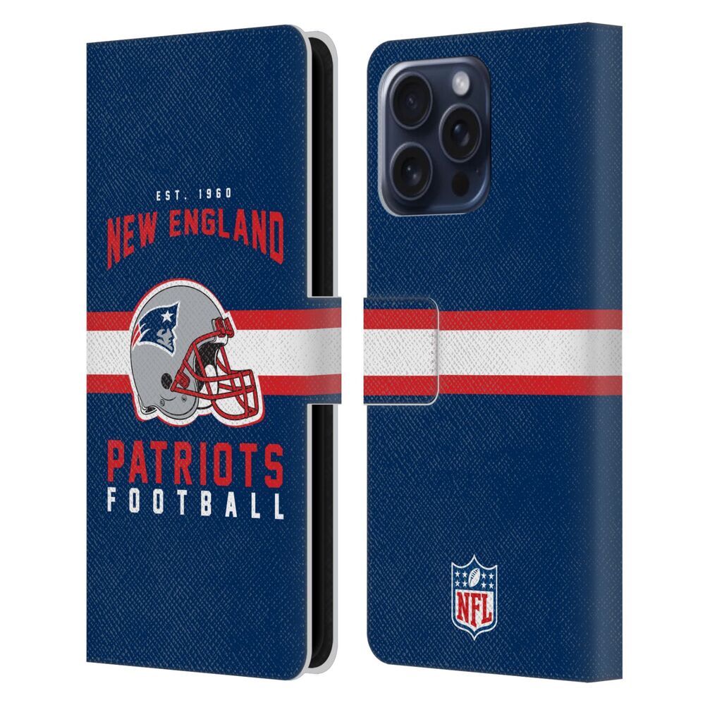 NEW ENGLAND PATRIOTS（NFL） パッツ パッツ - Helmet Typography レザー手帳型 / Apple iPhoneケース 【公式 / オフィシャル】