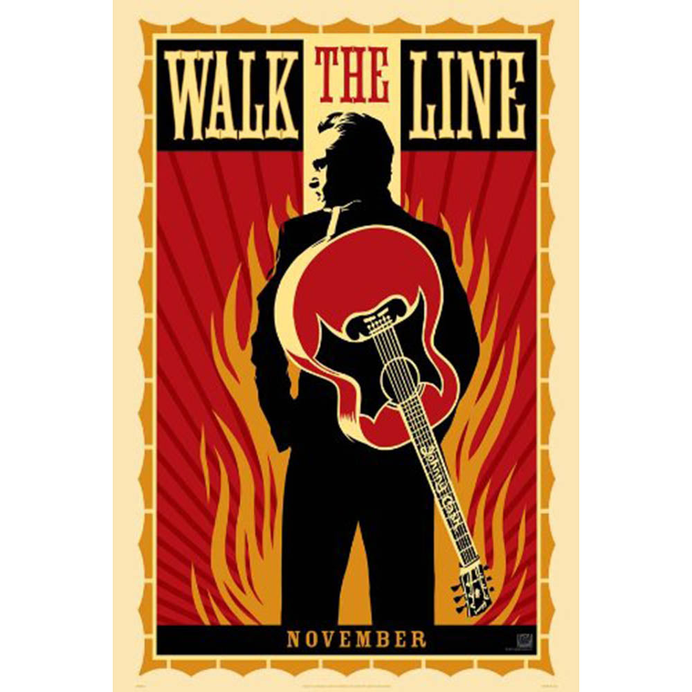 JOHNNY CASH - （絶版プロモーション・ポスター）Original Walk The Line Movie