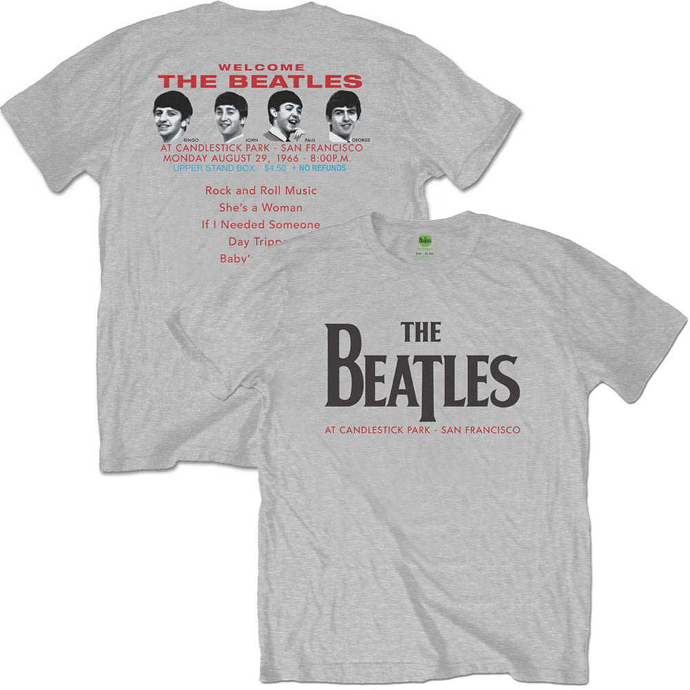 THE BEATLES ビートルズ (ABBEY ROAD 55周年 ) - Candlestick Park / バックプリントあり / Tシャツ / メンズ 【公式 / オフィシャル】