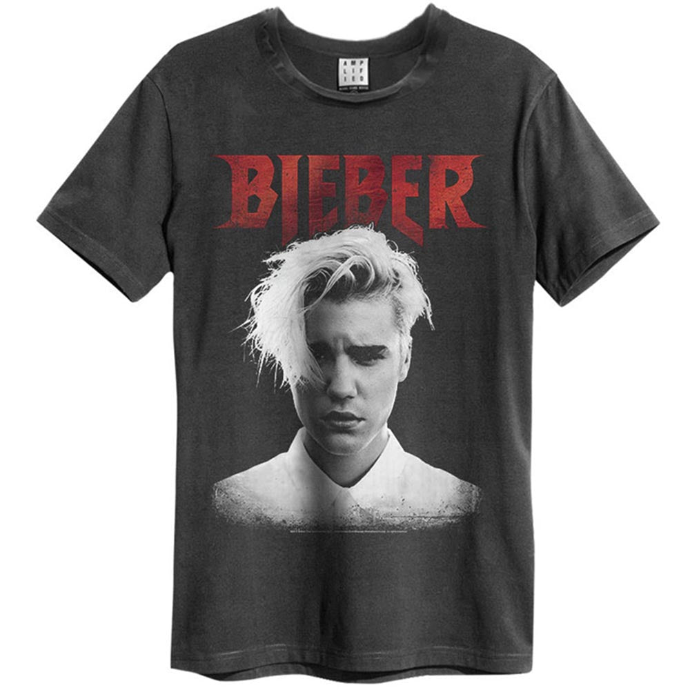 JUSTIN BIEBER ジャスティンビーバー (デビュー 15周年 ) - RED POSTER / Amplified（ ブランド ） / Tシャツ / メンズ 【公式 / オフィシャル】