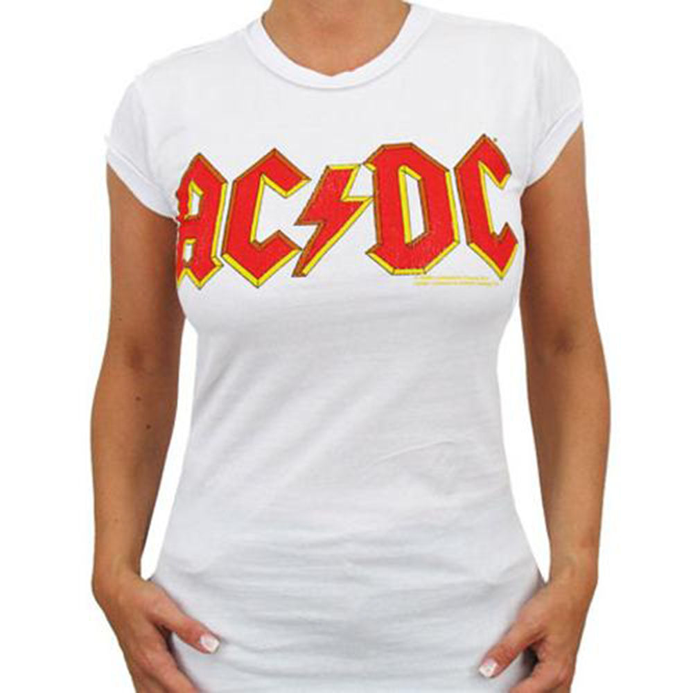 AC/DC エーシーディーシー Logo Amplified（ ブランド ）Tシャツ レディース 公式 オフィシャル