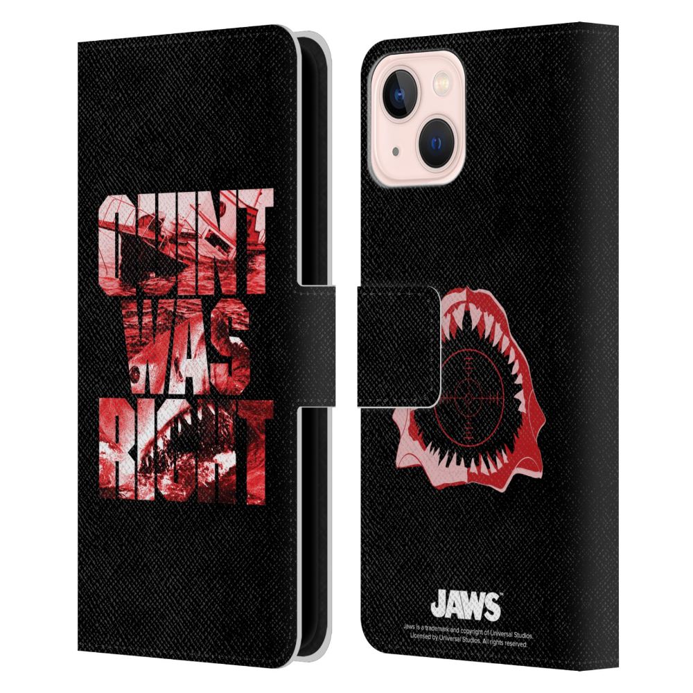 JAWS ジョーズ - Quint Was Right レザー手帳型 / Apple iPhoneケース 【公式 / オフィシャル】