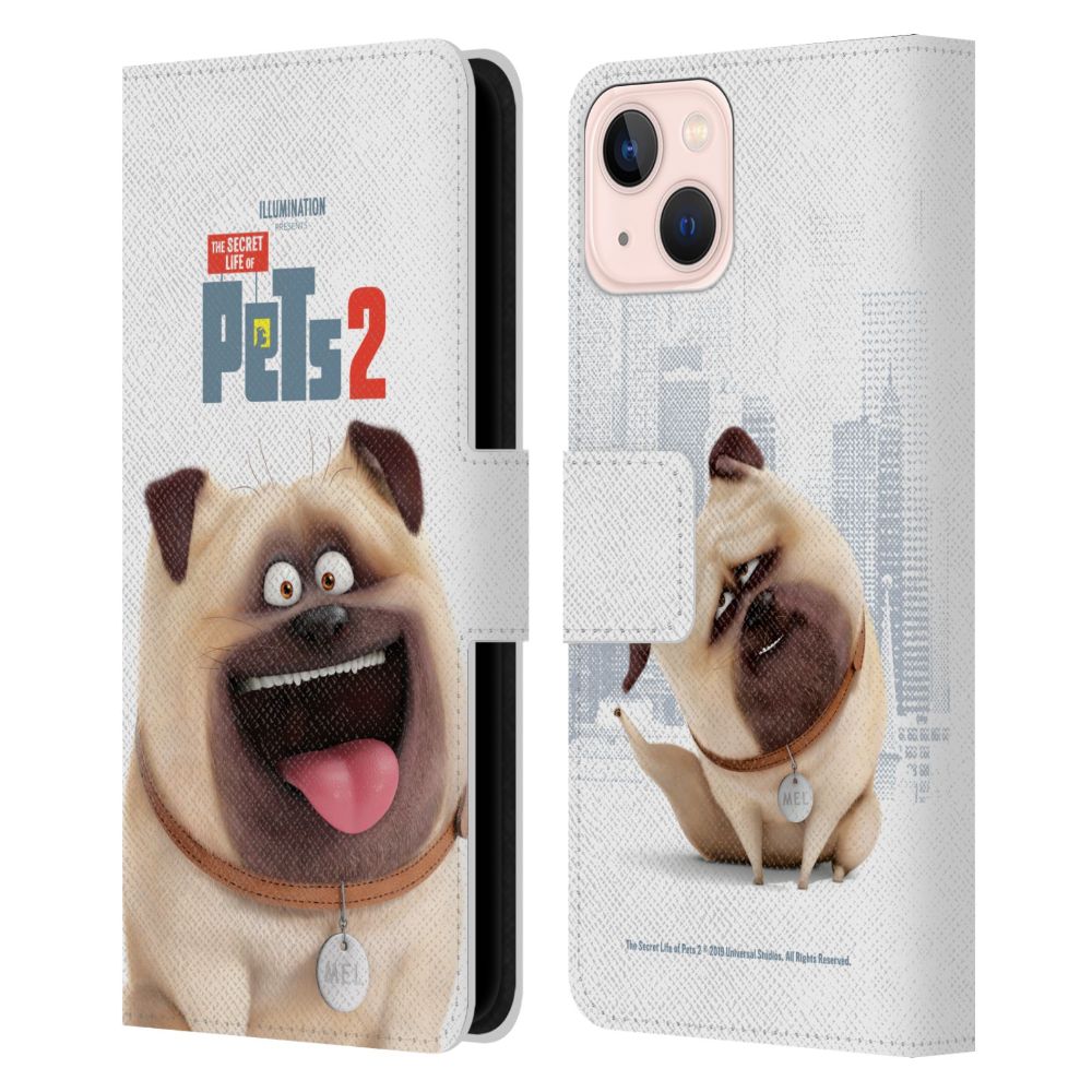 SECRET LIFE OF PETS ペット - Mel Pug Dog レザー手帳型 / Apple iPhoneケース 【公式 / オフィシャル】