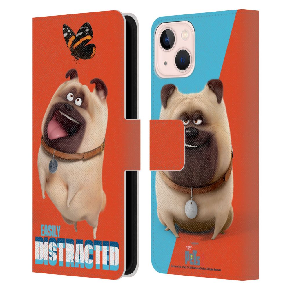 SECRET LIFE OF PETS ペット - Mel Pug Dog Butterfly レザー手帳型 / Apple iPhoneケース 【公式 / オフィシャル】