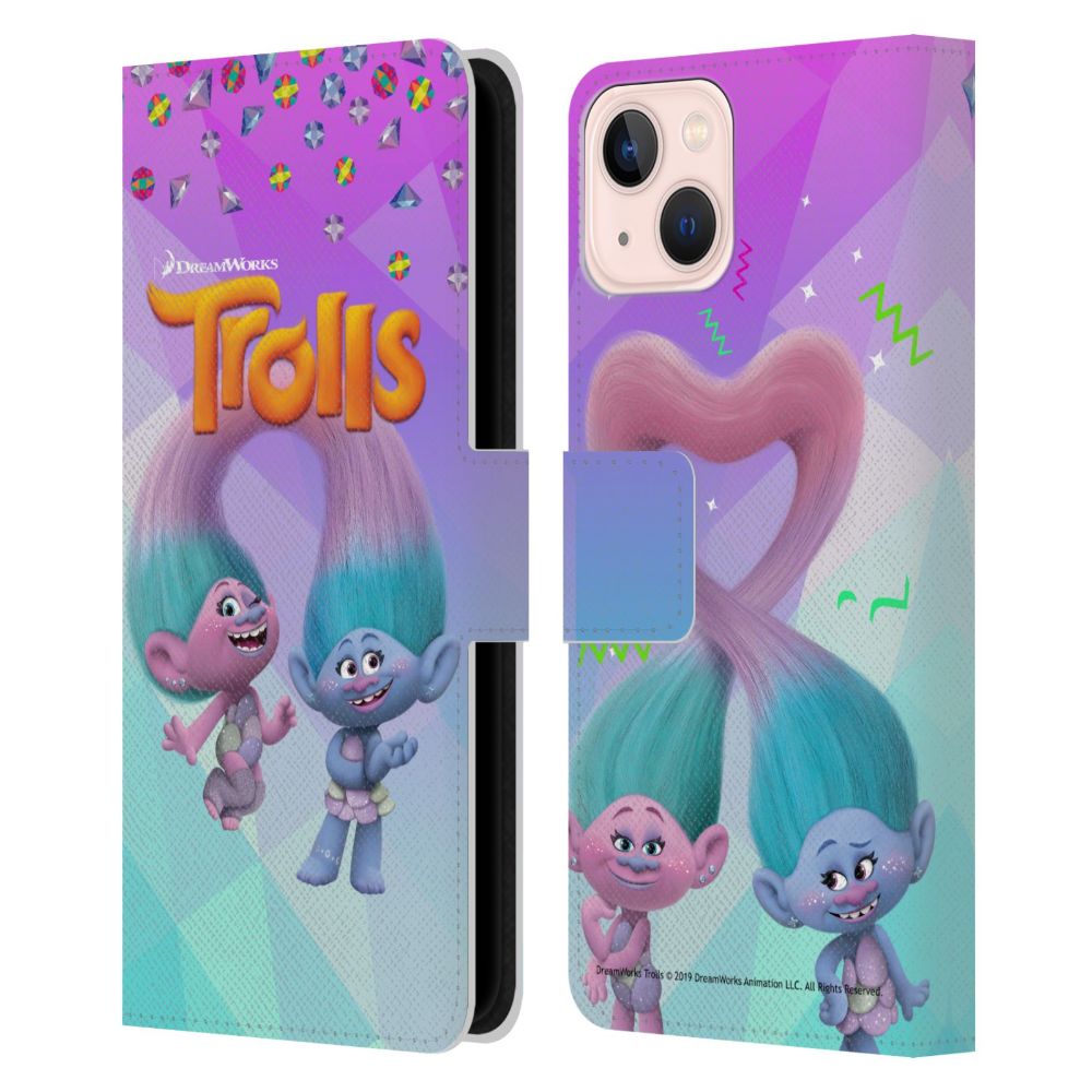 TROLLS トロールズ - Snack Pack / Satin & Chenille レザー手帳型 / Apple iPhoneケース 【公式 / オフィシャル】