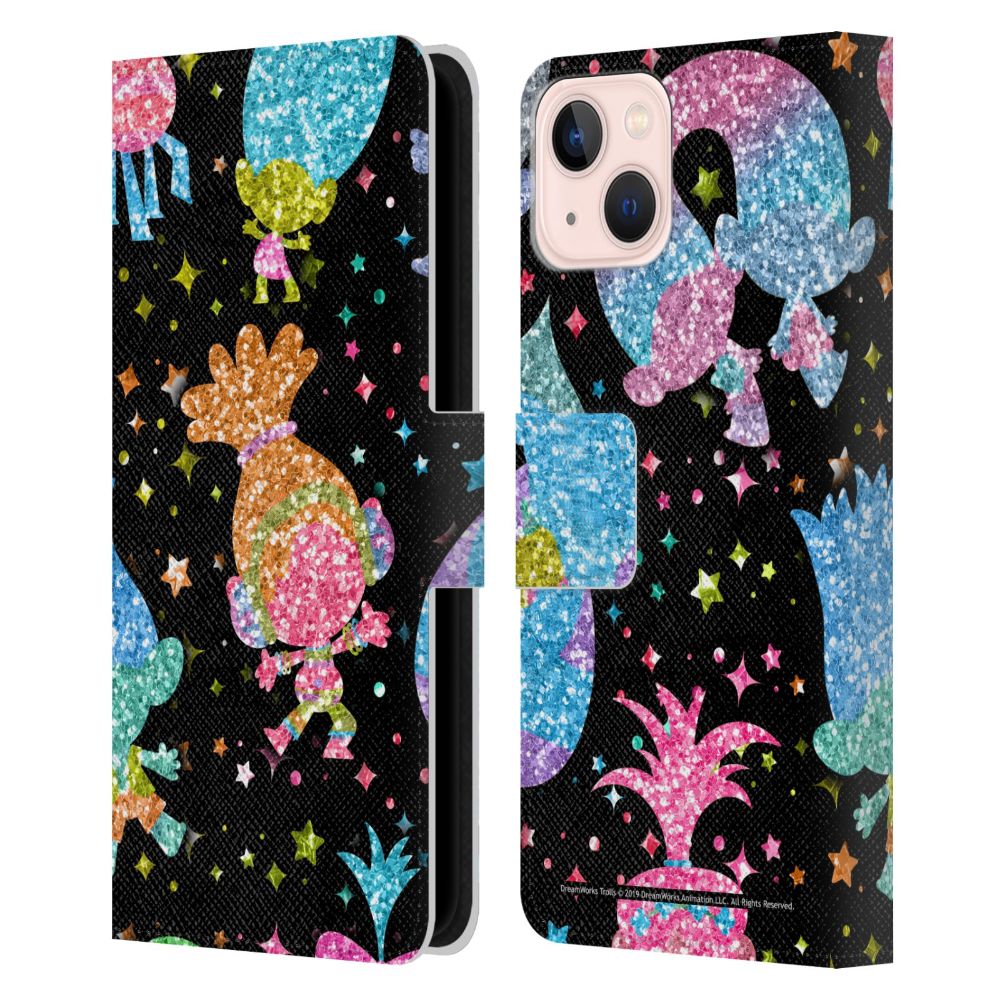 TROLLS トロールズ - Tribalicious Patterns / Silhouette Sparkles レザー手帳型 / Apple iPhoneケース 【公式 / オフィシャル】