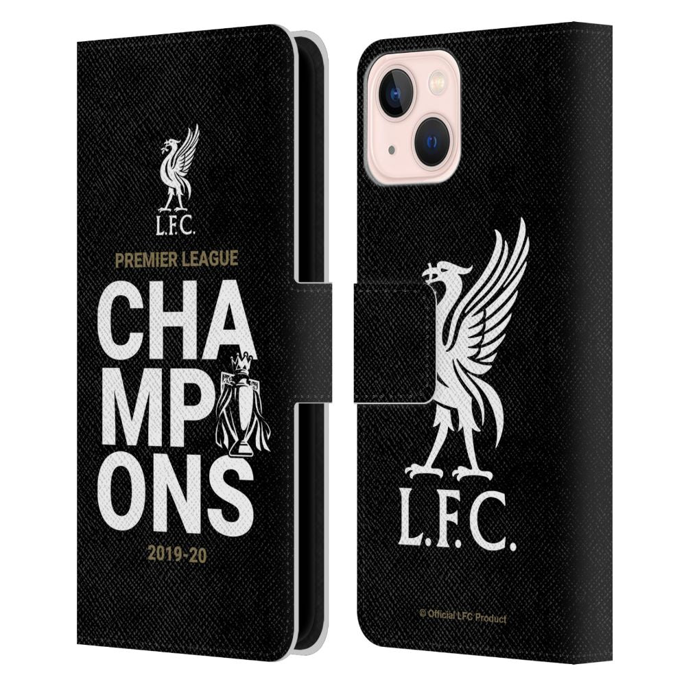 LIVERPOOL FC リヴァプールFC - 2020 Champions / Black Typography レザー手帳型 / Apple iPhoneケース 【公式 / オフィシャル】