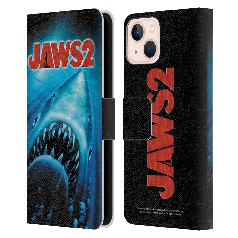 JAWS ジョーズ - Swimming Poster レザー手帳型 / Apple iPhoneケース 【公式 / オフィシャル】