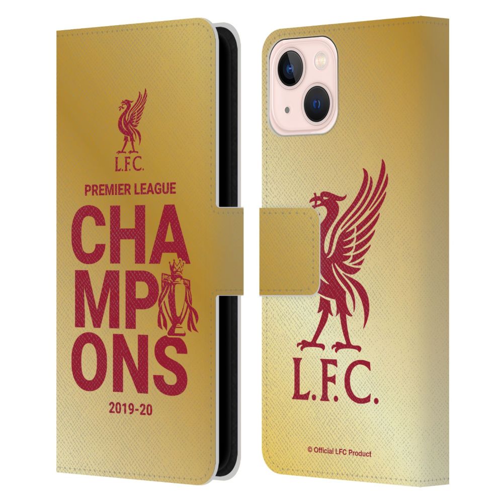 LIVERPOOL FC リヴァプールFC - 2020 Champions / Gold Typography レザー手帳型 / Apple iPhoneケース 【公式 / オフィシャル】